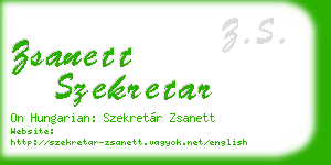 zsanett szekretar business card