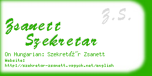 zsanett szekretar business card